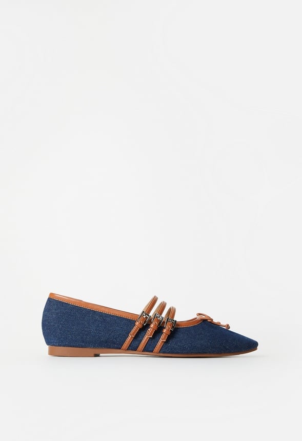 Gaby Ballet Flat Denim/ French Oak