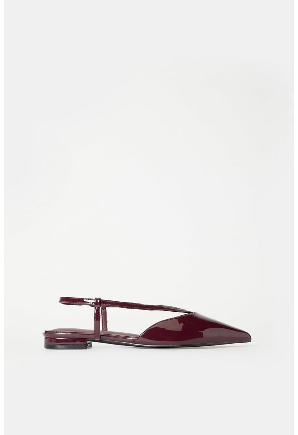 Adoria Pointed Toe Flat Maroon Banner