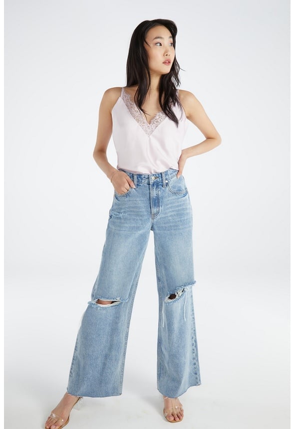 Reagan High Rise Wide Leg Button Jeans Cove