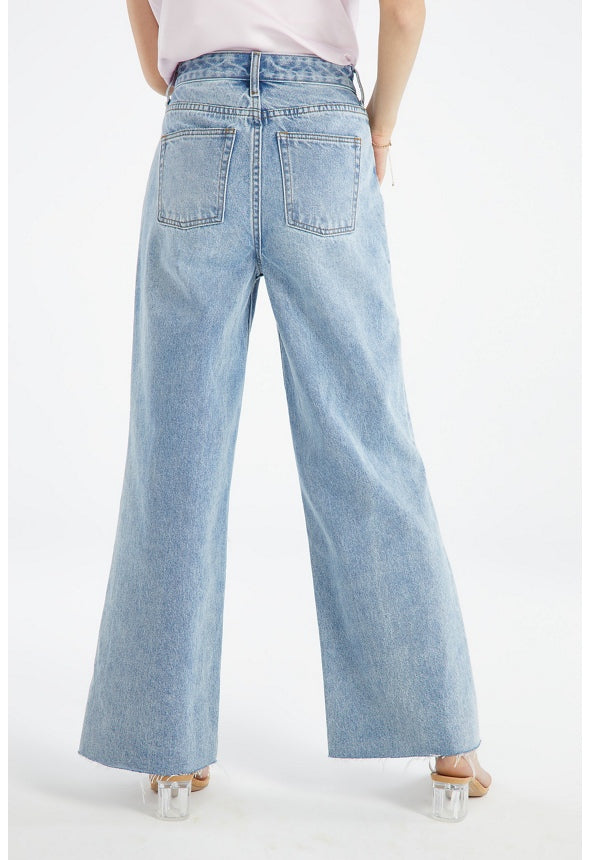 Reagan High Rise Wide Leg Button Jeans Cove