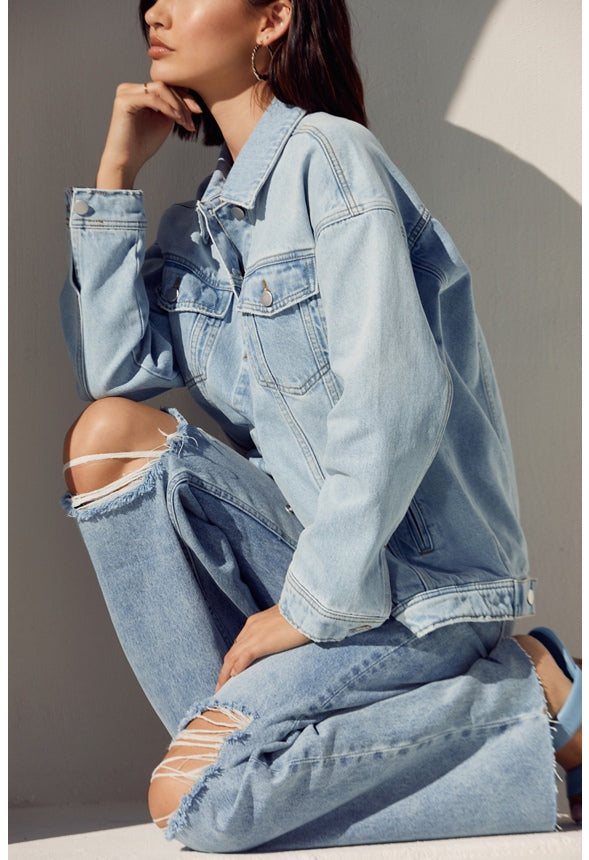 Reagan High Rise Wide Leg Button Jeans Cove