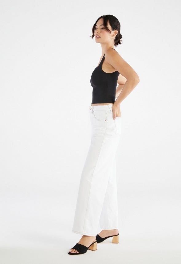 Reagan High Rise Wide Leg Jean Dove
