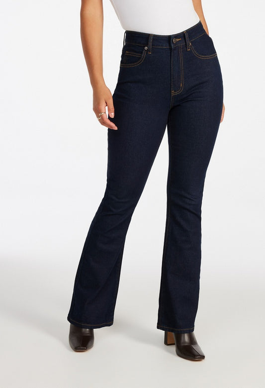 Denim High Rise Flare Leg Pants Whisper