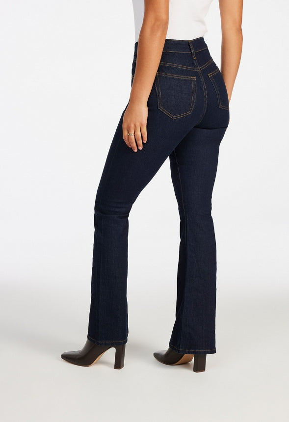 Denim High Rise Flare Leg Pants Whisper