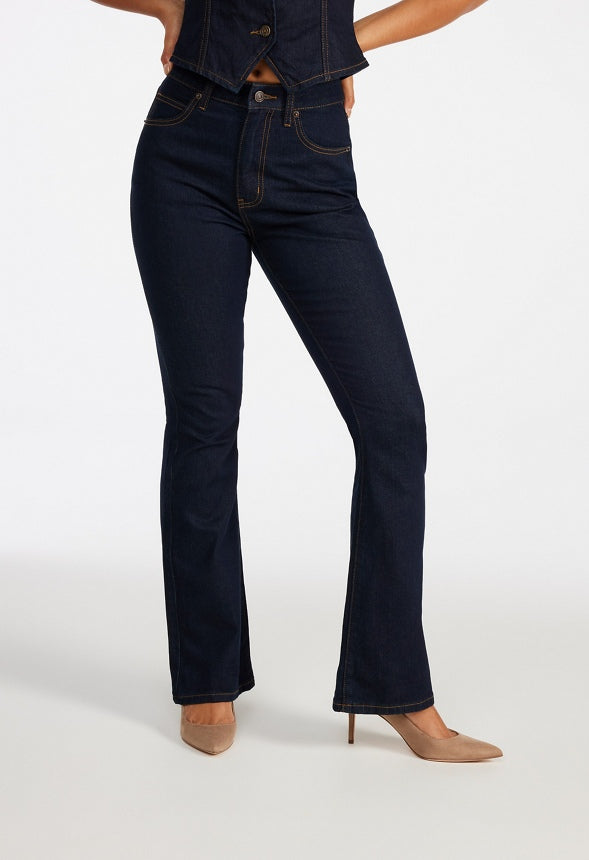 Denim High Rise Flare Leg Pants Whisper