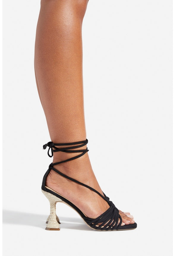 CANDIACE STRAPPY SANDAL Black Caviar Micro