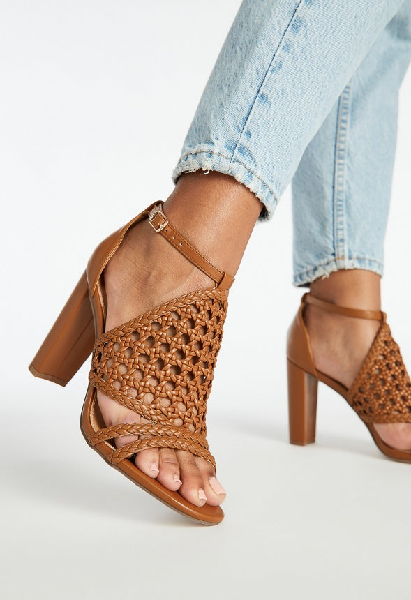 Lorelai Caged Heeled Sandal Camel