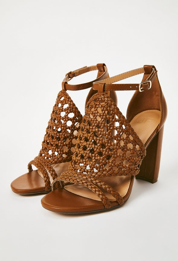 Lorelai Caged Heeled Sandal Camel