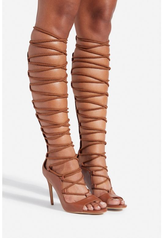PATRII HEELED SANDAL Leather Brown