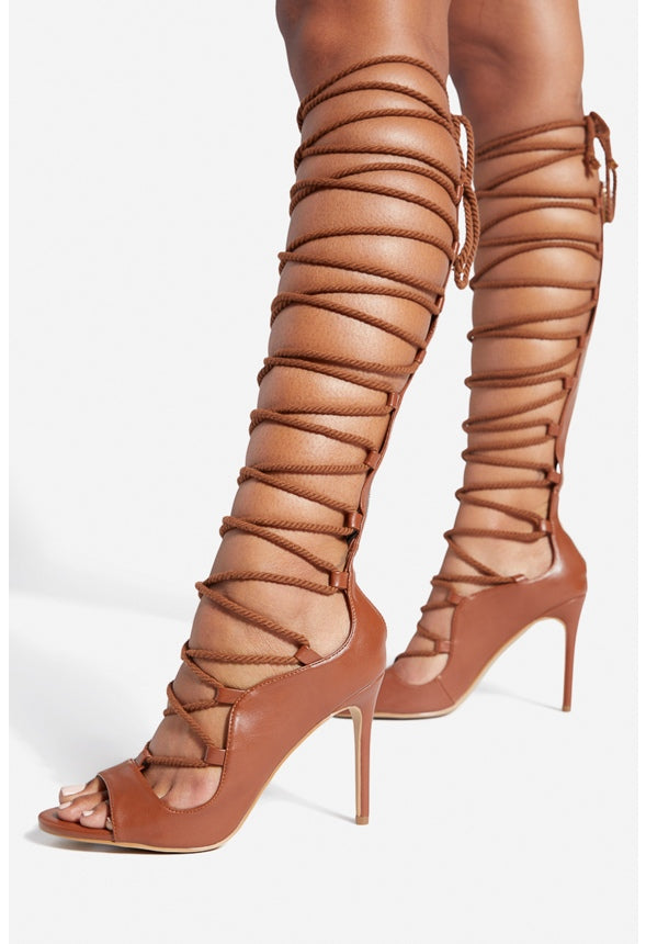PATRII HEELED SANDAL Leather Brown