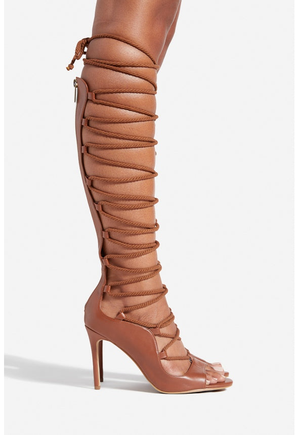 PATRII HEELED SANDAL Leather Brown