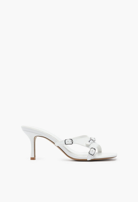 ARYA MULE HEELED SANDAL White