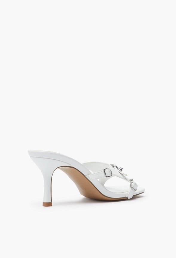 ARYA MULE HEELED SANDAL White