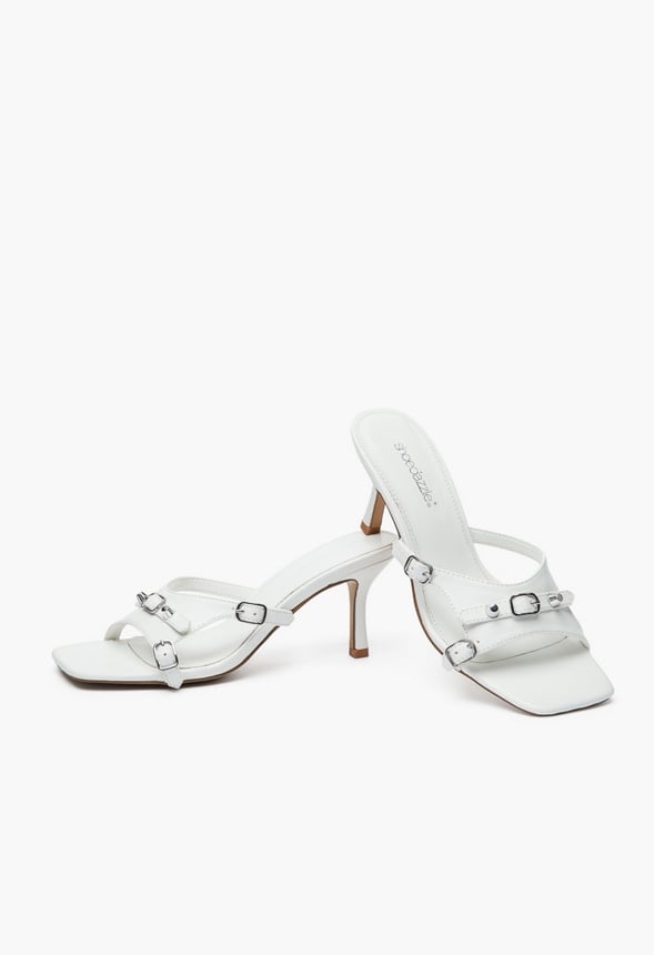 ARYA MULE HEELED SANDAL White