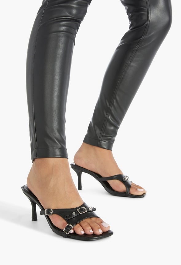 Arya Mule Heeled Sandal Black