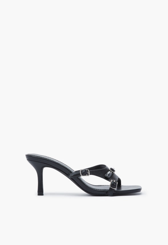 Arya Mule Heeled Sandal Black