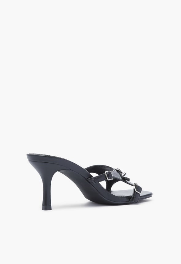 Arya Mule Heeled Sandal Black