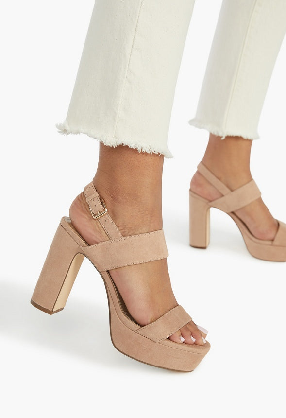 Amara Platform Heeled Sandal Rugby Tan
