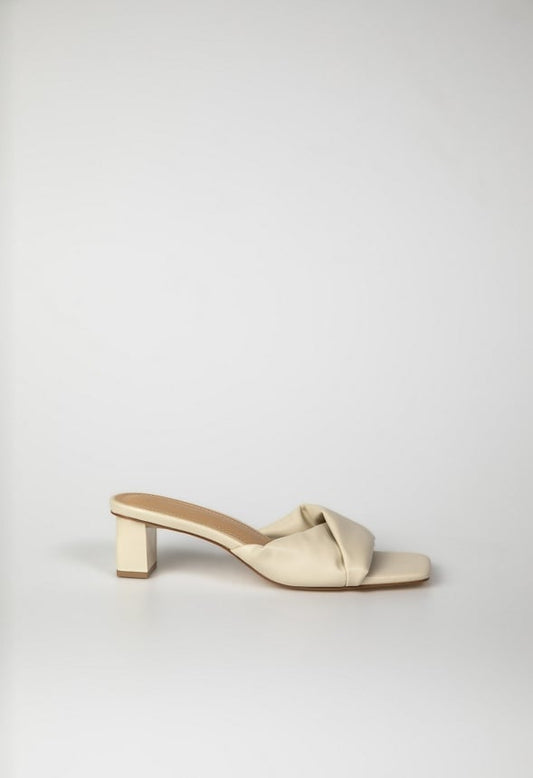 Caroline Mule Heeled Sandal Birch