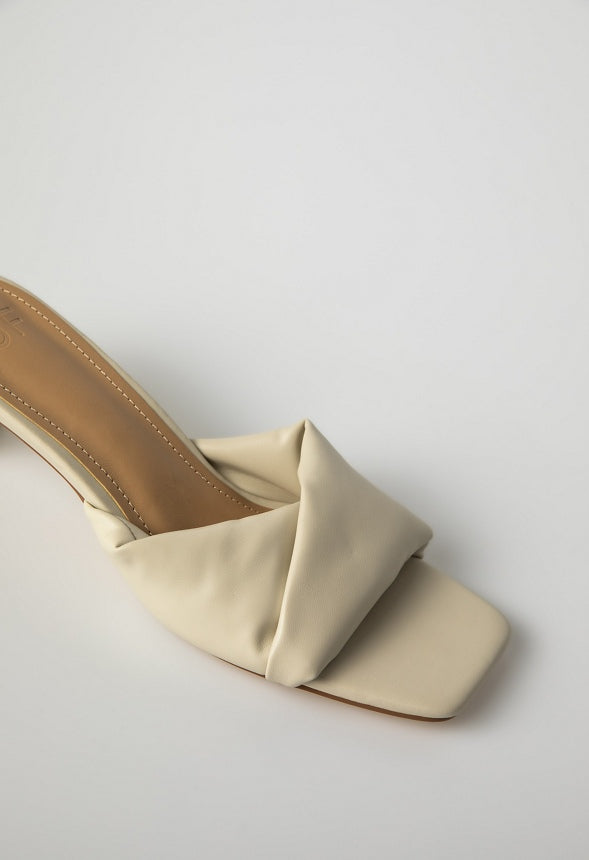 Caroline Mule Heeled Sandal Birch