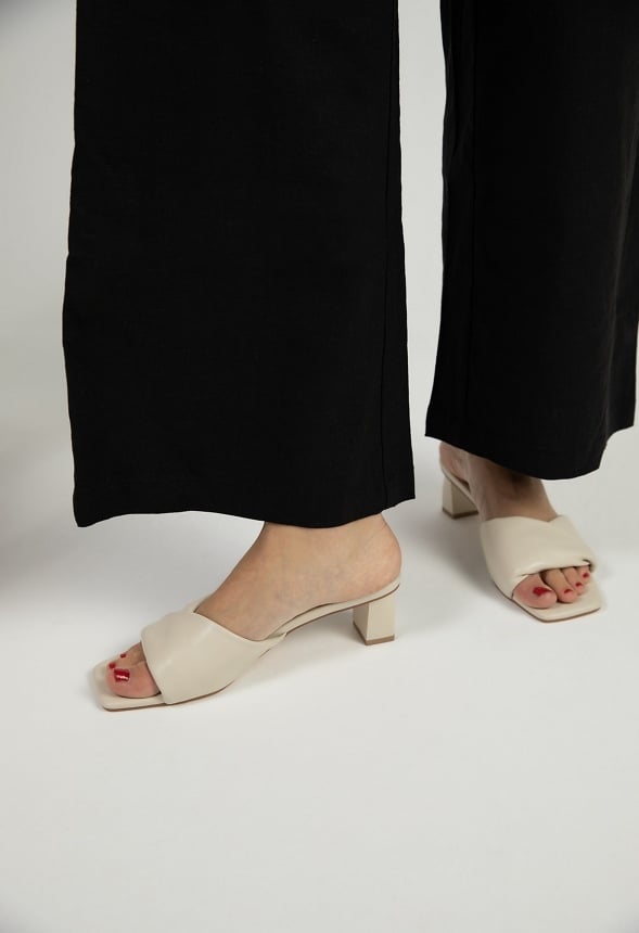 Caroline Mule Heeled Sandal Birch