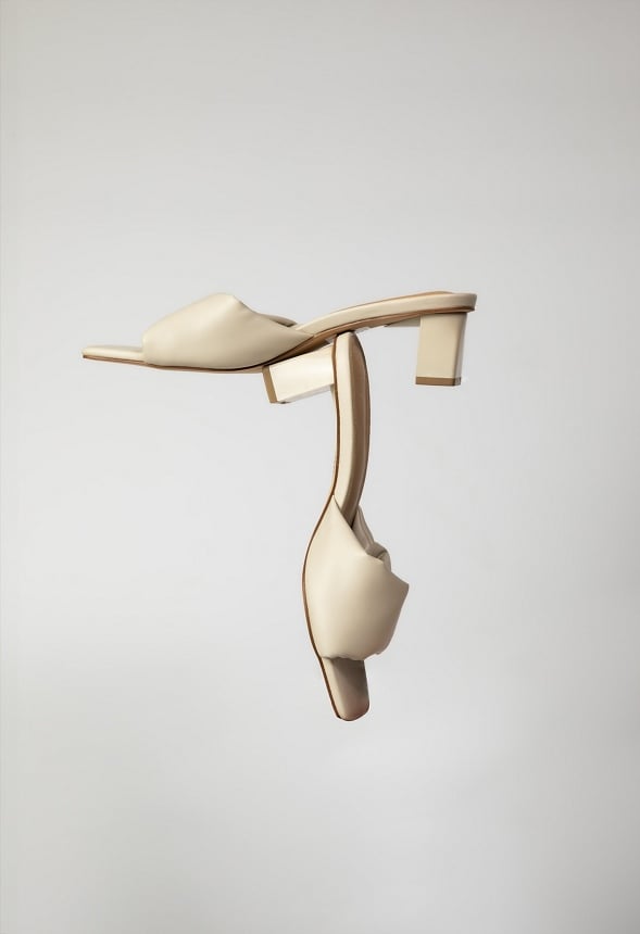 Caroline Mule Heeled Sandal Birch
