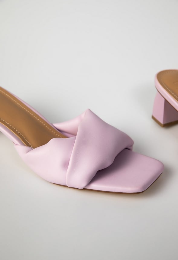 Caroline Mule Heeled Sandal Lilac Snow