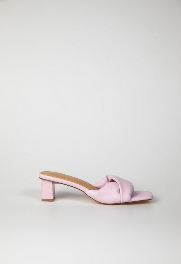 Caroline Mule Heeled Sandal Lilac Snow