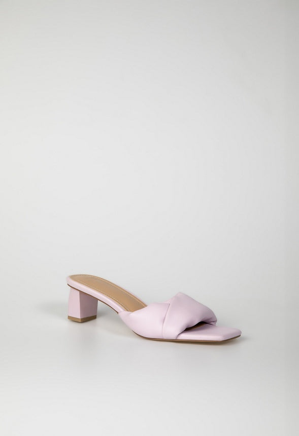 Caroline Mule Heeled Sandal Lilac Snow