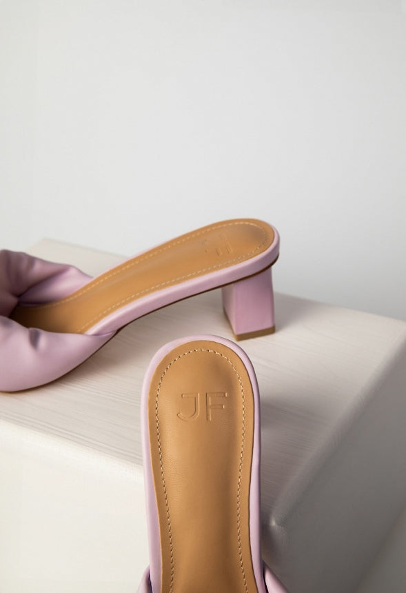 Caroline Mule Heeled Sandal Lilac Snow