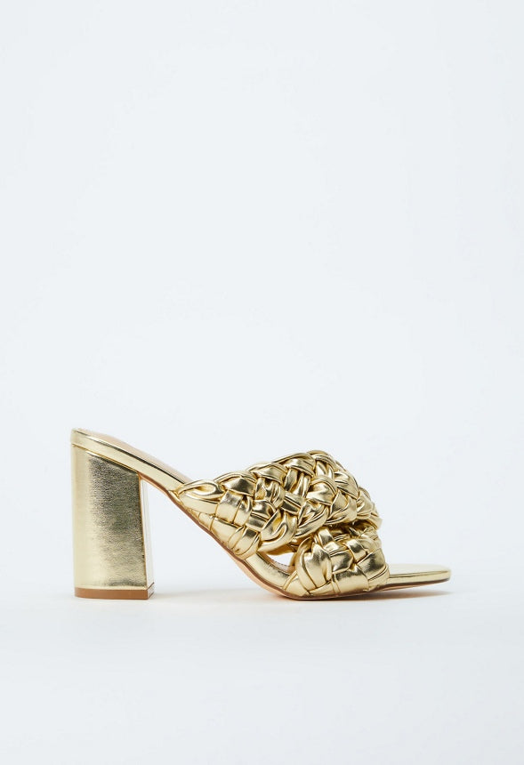 Blair Block Heeled Sandal Gold Metallic