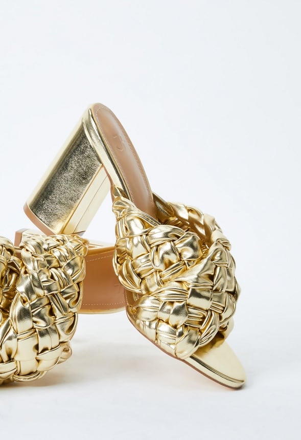 Blair Block Heeled Sandal Gold Metallic