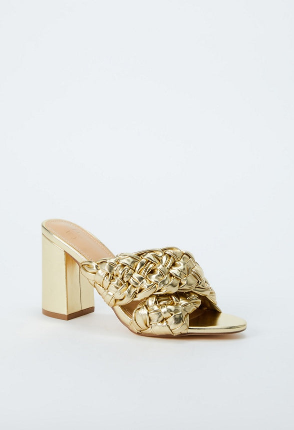 Blair Block Heeled Sandal Gold Metallic