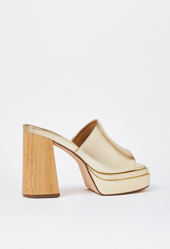 Bristol Block Heeled Sandal Gold