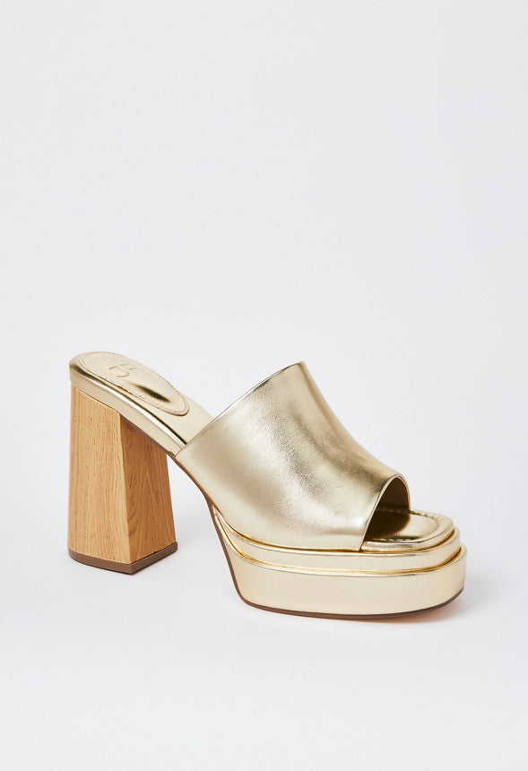 Bristol Block Heeled Sandal Gold