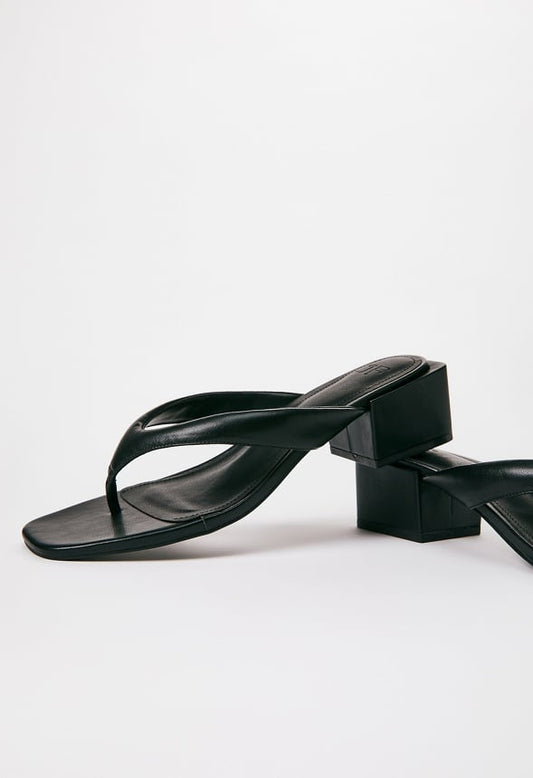 Aya Block Heeled Sandal Black