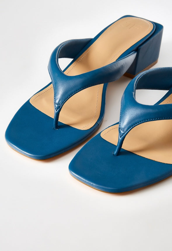 Aya Block Heeled Sandal Blue Ashes