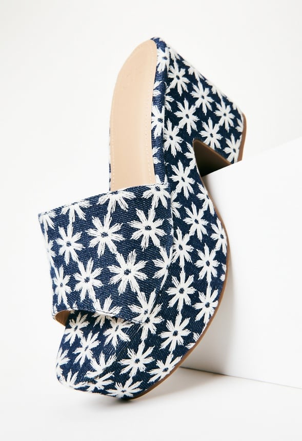Esmie Block Heeled Platform Sandal Blue Ashes Floral