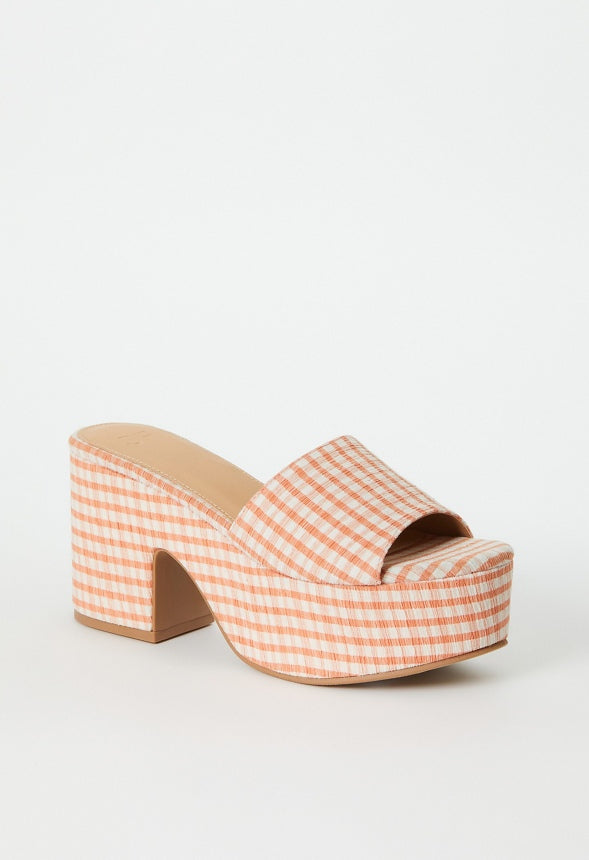 Esmie Block Heeled Platform Sandal Peach Bud
