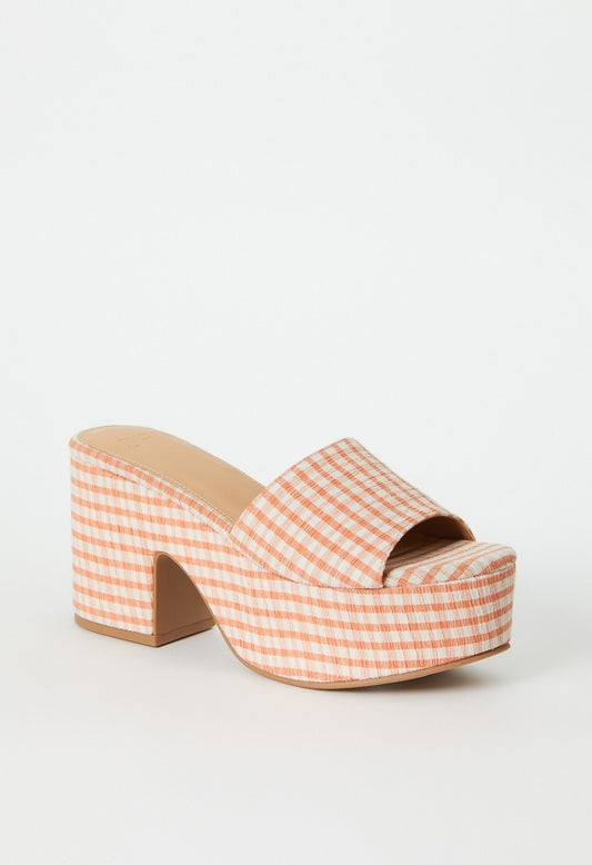 Esmie Block Heeled Platform Sandal Peach Bud