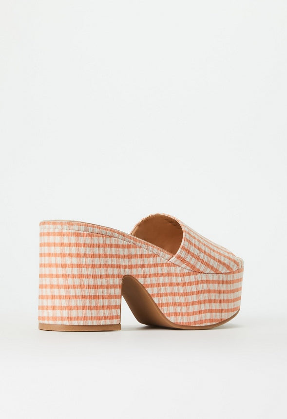 Esmie Block Heeled Platform Sandal Peach Bud