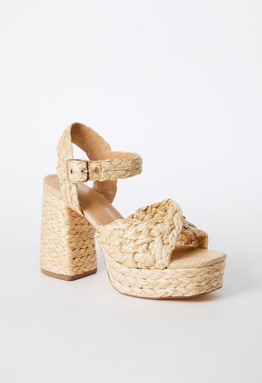 Rosalie Heeled Espadrille Sandal Natural