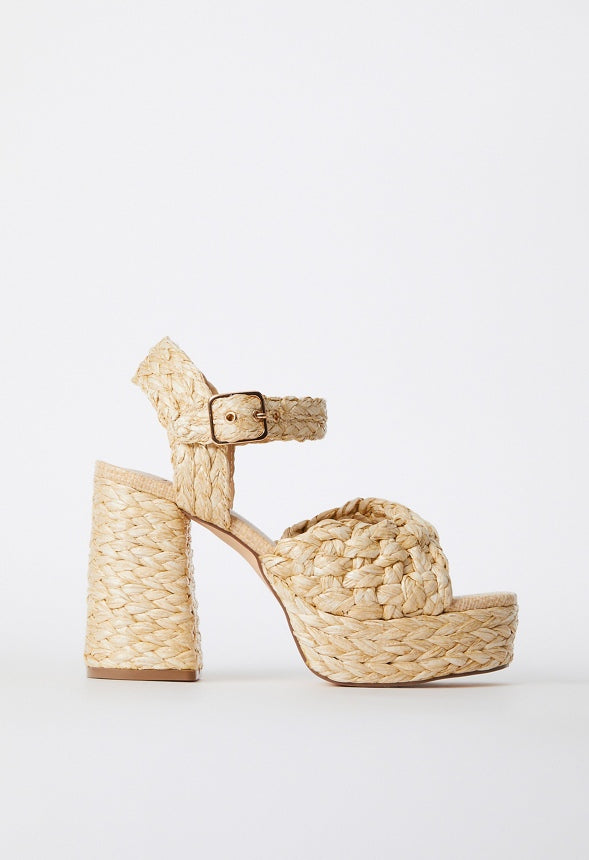 Rosalie Heeled Espadrille Sandal Natural