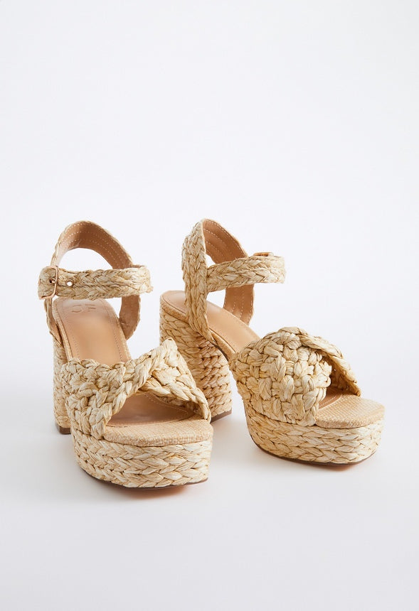Rosalie Heeled Espadrille Sandal Natural