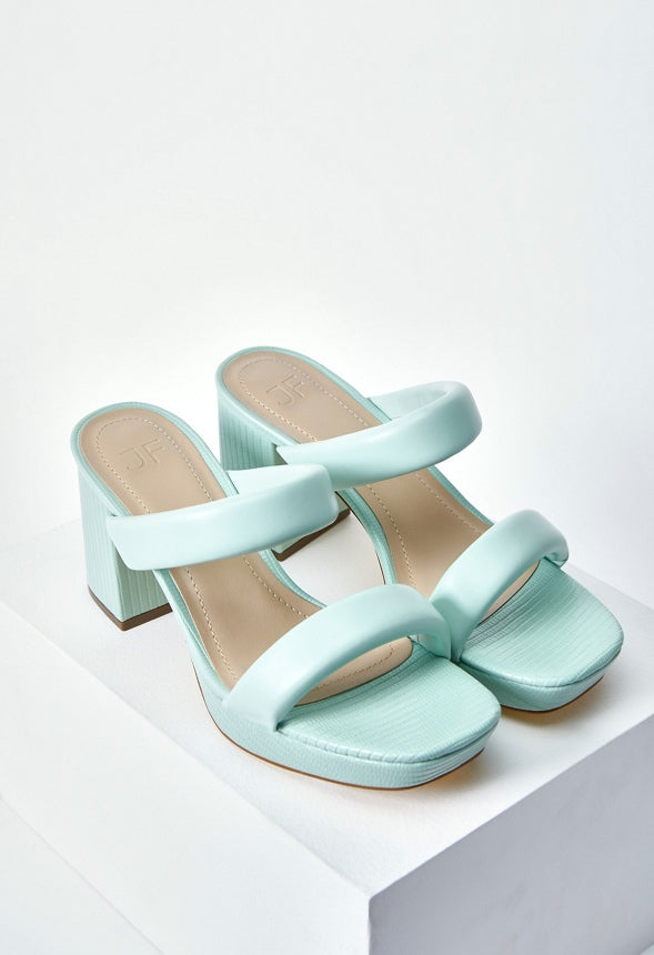 Indya Block Heeled Sandal Subtle Green
