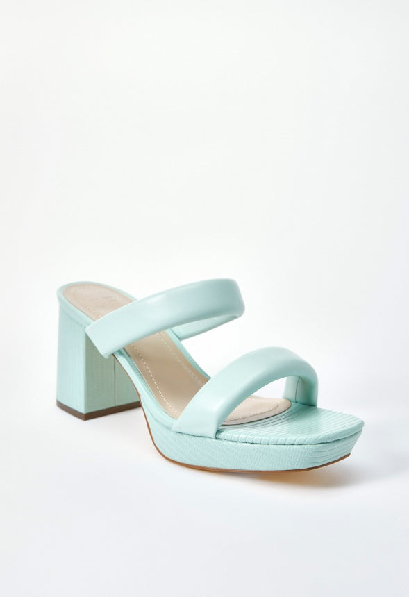 Indya Block Heeled Sandal Subtle Green