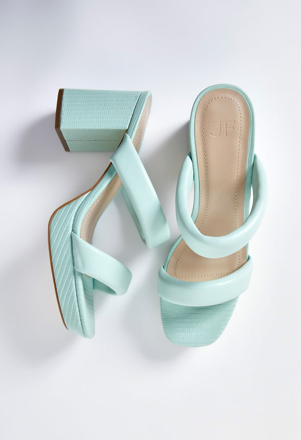 Indya Block Heeled Sandal Subtle Green