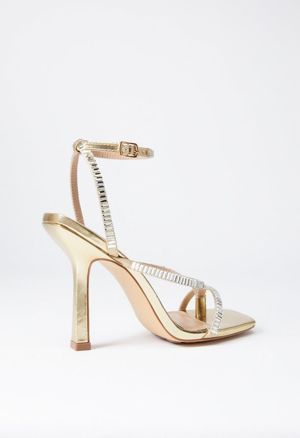 Margot Strappy Sandal Clear/Gold