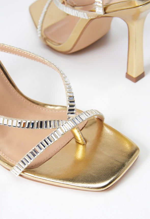 Margot Strappy Sandal Clear/Gold