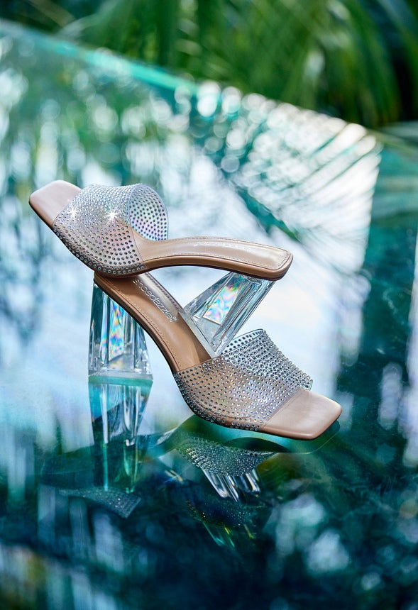 Vela Block Heeled Sandal Clear